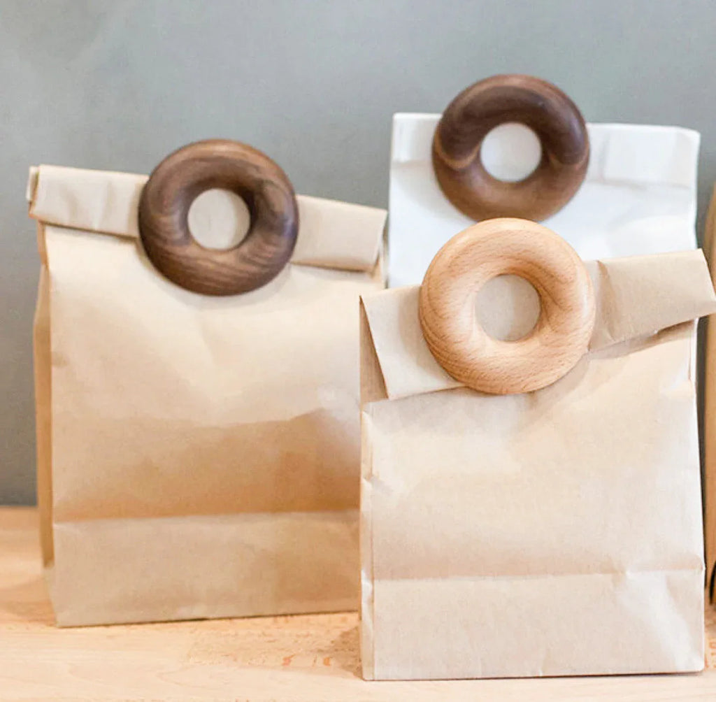 Wooden Donut Bag Clips-Eco Friendly Plastic Free Zero Waste Natural Reusable Bag Sealing Clips