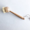 Natural Bamboo Sisal Dish Brush With Replaceable Head - Biodegradable Zero Waste Plastic Free Long Handle Kitchen Brush