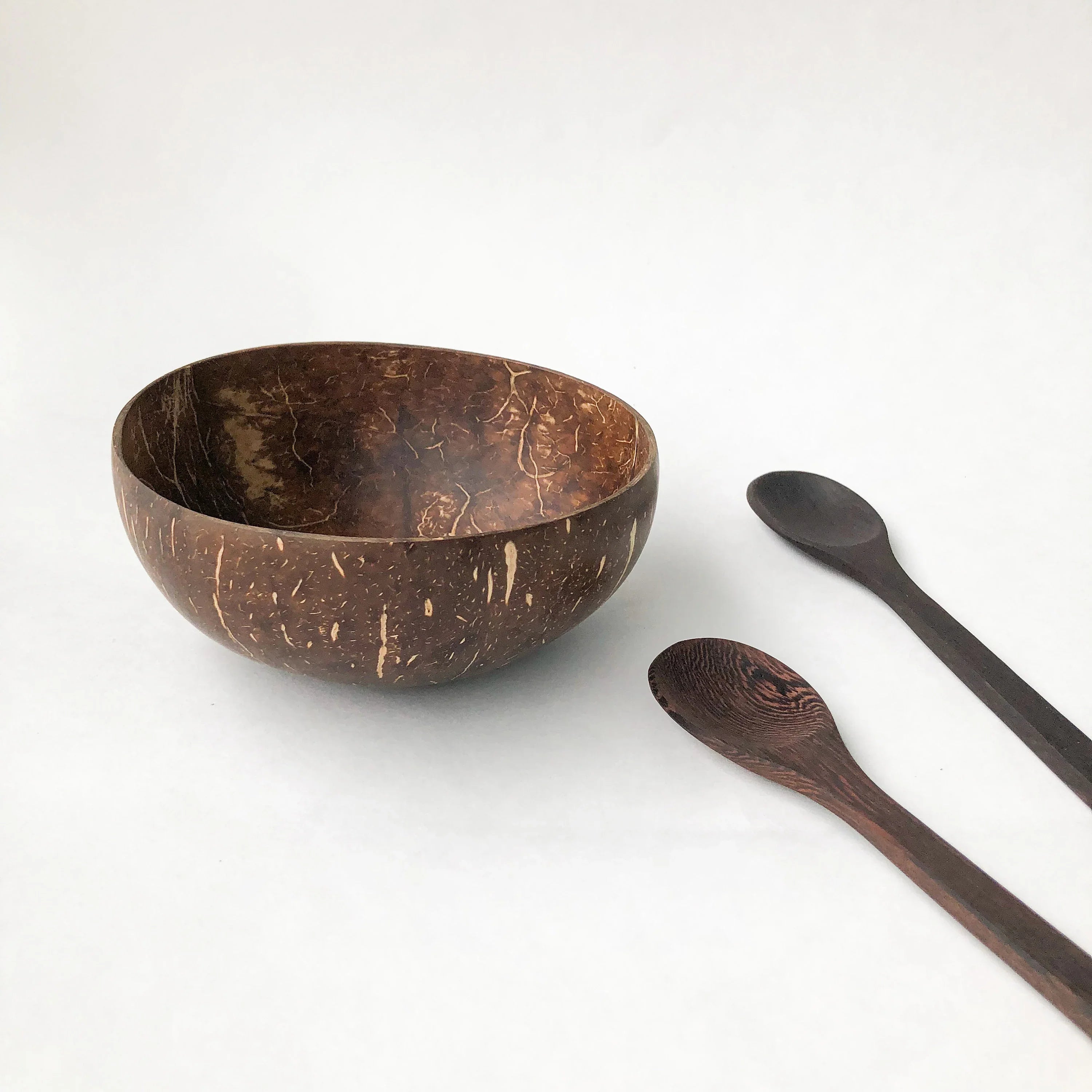 Natural Handmade Reusable Organic Coconut Bowl & Spoon - Sustainable Eco Friendly Plastic Free Breakfast | Lunch | Dinner | Kitchen